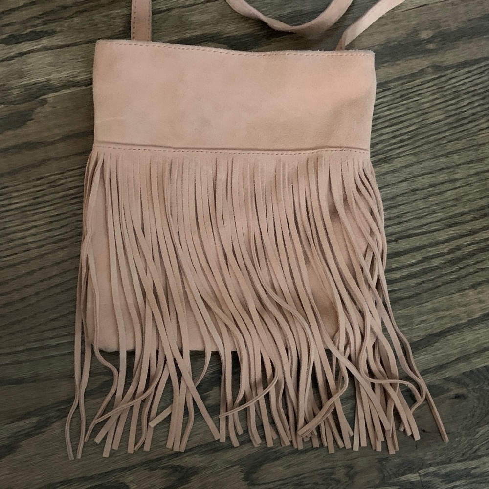 Margot Tan Suede Fringe Crossbody Bag - Picture 2 of 6